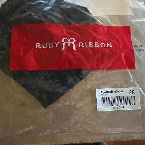 Ruby Ribbon Second Skin Sheer Demiette Black Nwt Size 28 - Picture 3 of 4